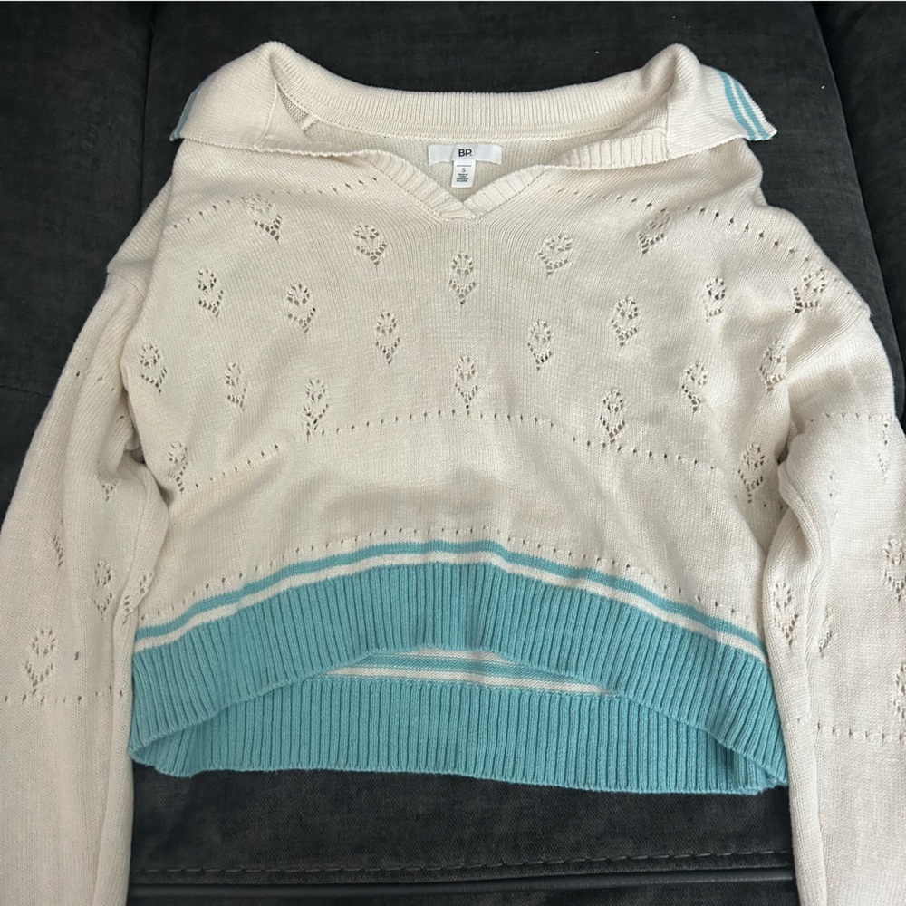 Teal and Cream sweater Nordstrom